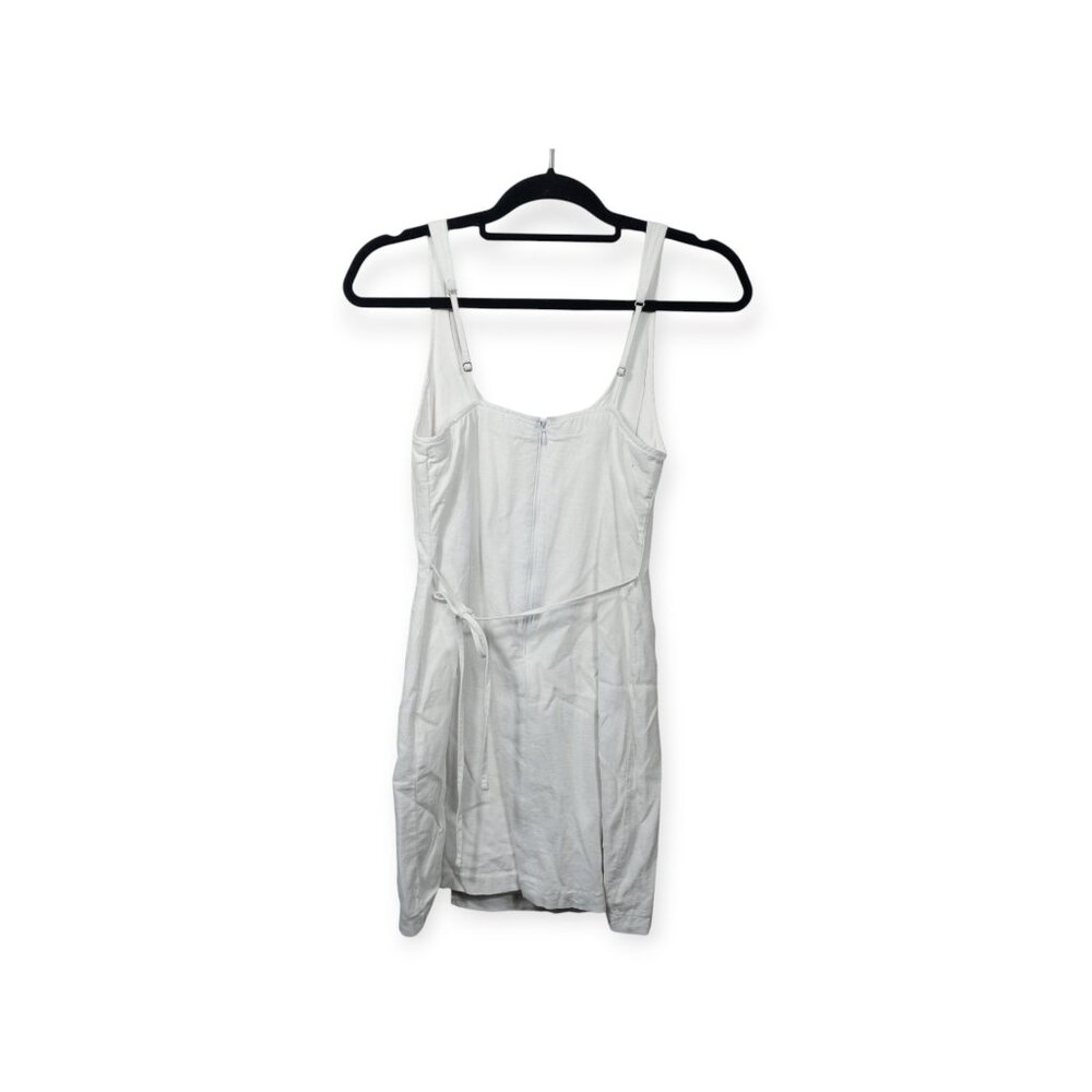 Abercrombie and Fitch White Thin Strap Dress SZ XS Tie Waist Bridal Mini - Picture 2 of 10